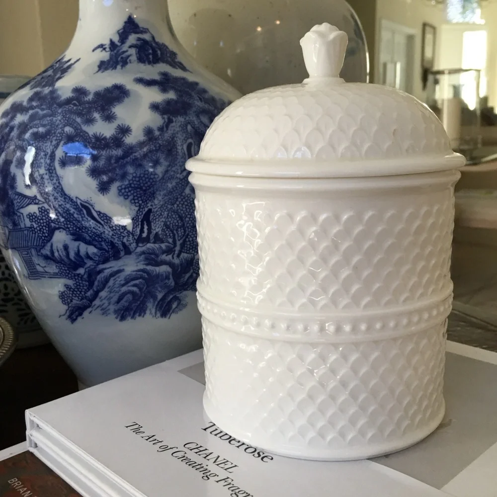 White Ceramic Kitchen Canister - Picture 1 of 4